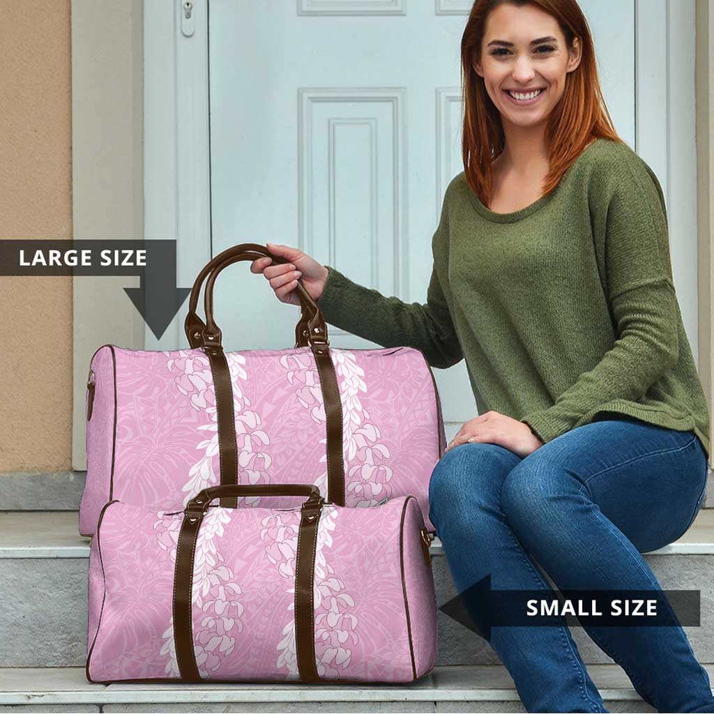 Puakenikeni and Maile Lei Travel Bag Pink Double Strand Lei - Polynesian Pride