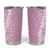 Puakenikeni and Maile Lei Tumbler Cup Pink Double Strand Lei