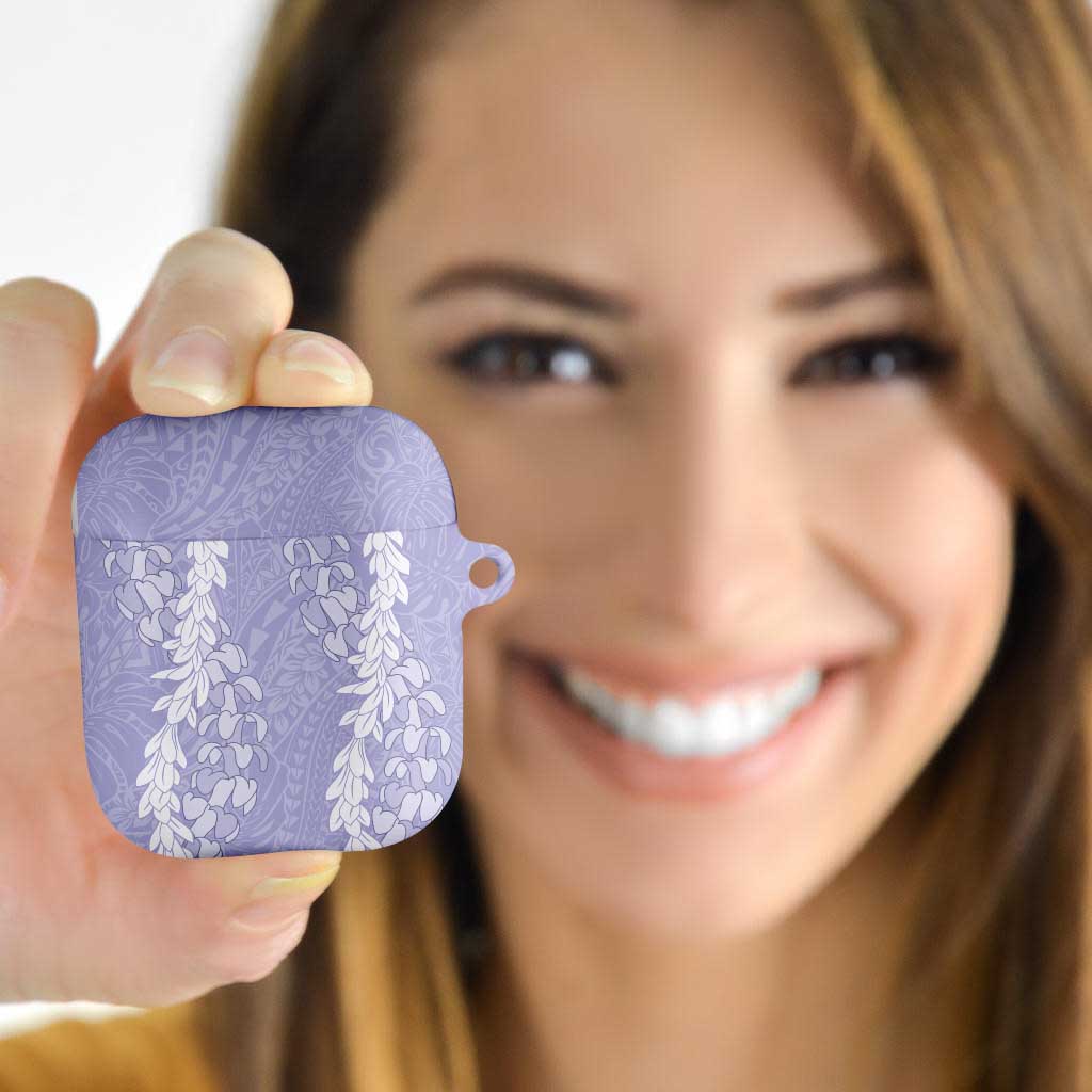 Puakenikeni and Maile Lei AirPods Case Purple Double Strand Lei - Polynesian Pride