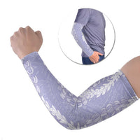 Puakenikeni and Maile Lei Arm Sleeves Purple Double Strand Lei - Polynesian Pride