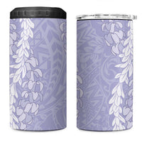 Puakenikeni and Maile Lei 4 in 1 Can Cooler Tumbler Purple Double Strand Lei LT9 One Size: 16 oz Purple - Polynesian Pride