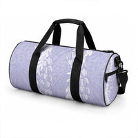 Puakenikeni and Maile Lei Duffle Bag Purple Double Strand Lei