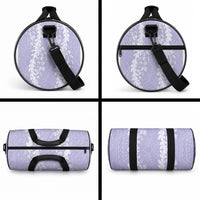 Puakenikeni and Maile Lei Duffle Bag Purple Double Strand Lei