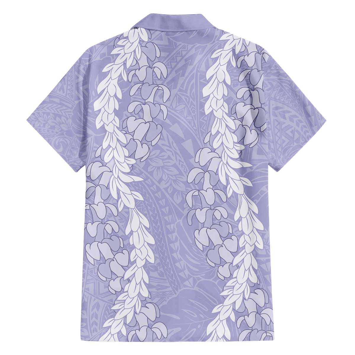 Puakenikeni and Maile Lei Family Matching Off The Shoulder Long Sleeve Dress and Hawaiian Shirt Purple Double Strand Lei LT9 - Polynesian Pride