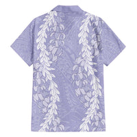 Puakenikeni and Maile Lei Family Matching Tank Maxi Dress and Hawaiian Shirt Purple Double Strand Lei LT9 - Polynesian Pride