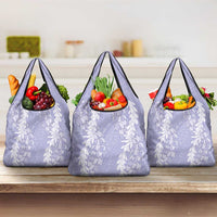 Puakenikeni and Maile Lei Grocery Bag Purple Double Strand Lei