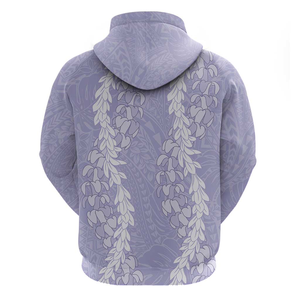 Puakenikeni and Maile Lei Hoodie Purple Double Strand Lei