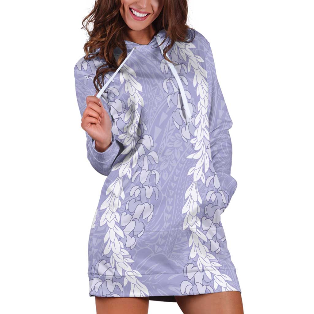 Puakenikeni and Maile Lei Hoodie Dress Purple Double Strand Lei LT9 Purple - Polynesian Pride