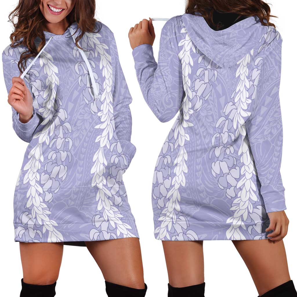 Puakenikeni and Maile Lei Hoodie Dress Purple Double Strand Lei LT9 - Polynesian Pride