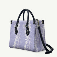 Puakenikeni and Maile Lei Leather Bag Purple Double Strand Lei - Polynesian Pride