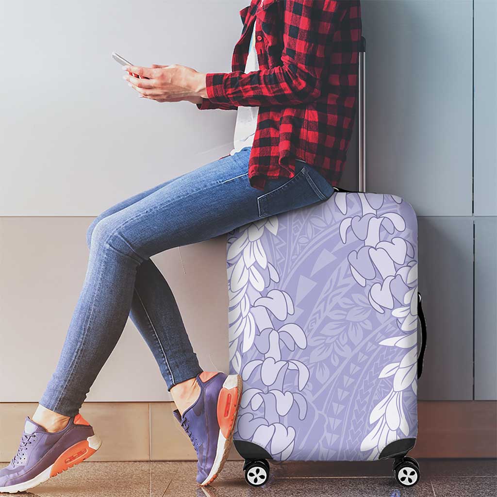 Puakenikeni and Maile Lei Luggage Cover Purple Double Strand Lei