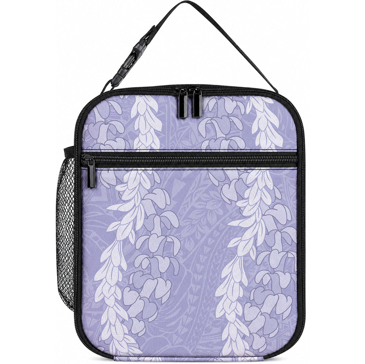 Puakenikeni and Maile Lei Lunch Bag Purple Double Strand Lei