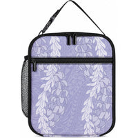 Puakenikeni and Maile Lei Lunch Bag Purple Double Strand Lei