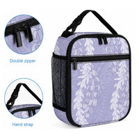 Puakenikeni and Maile Lei Lunch Bag Purple Double Strand Lei