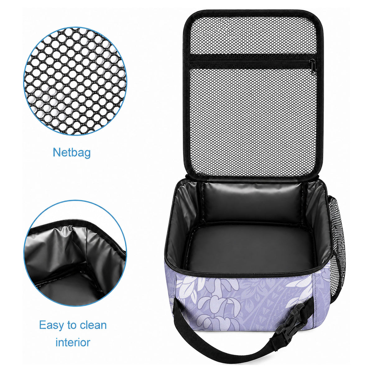 Puakenikeni and Maile Lei Lunch Bag Purple Double Strand Lei