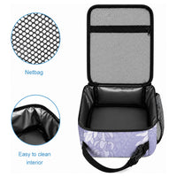 Puakenikeni and Maile Lei Lunch Bag Purple Double Strand Lei