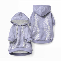 Puakenikeni and Maile Lei Pet Hoodie Purple Double Strand Lei