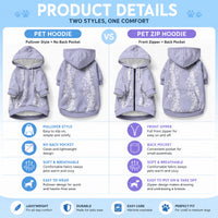 Puakenikeni and Maile Lei Pet Hoodie Purple Double Strand Lei