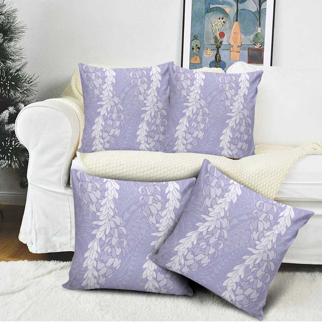 Puakenikeni and Maile Lei Pillow Cover Purple Double Strand Lei - Polynesian Pride