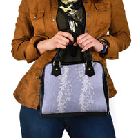 Puakenikeni and Maile Lei Shoulder Handbag Purple Double Strand Lei