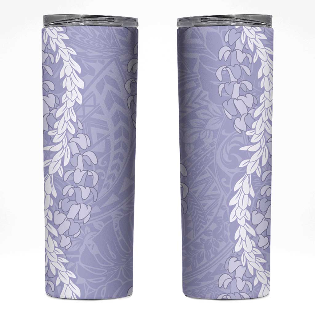 Puakenikeni and Maile Lei Skinny Tumbler Purple Double Strand Lei LT9 Purple - Polynesian Pride
