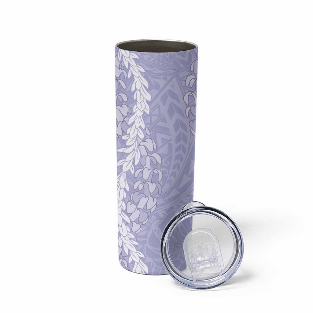 Puakenikeni and Maile Lei Skinny Tumbler Purple Double Strand Lei LT9 - Polynesian Pride