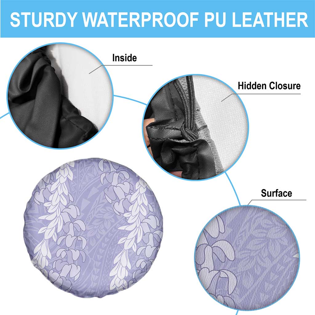 Puakenikeni and Maile Lei Spare Tire Cover Purple Double Strand Lei LT9 - Polynesian Pride