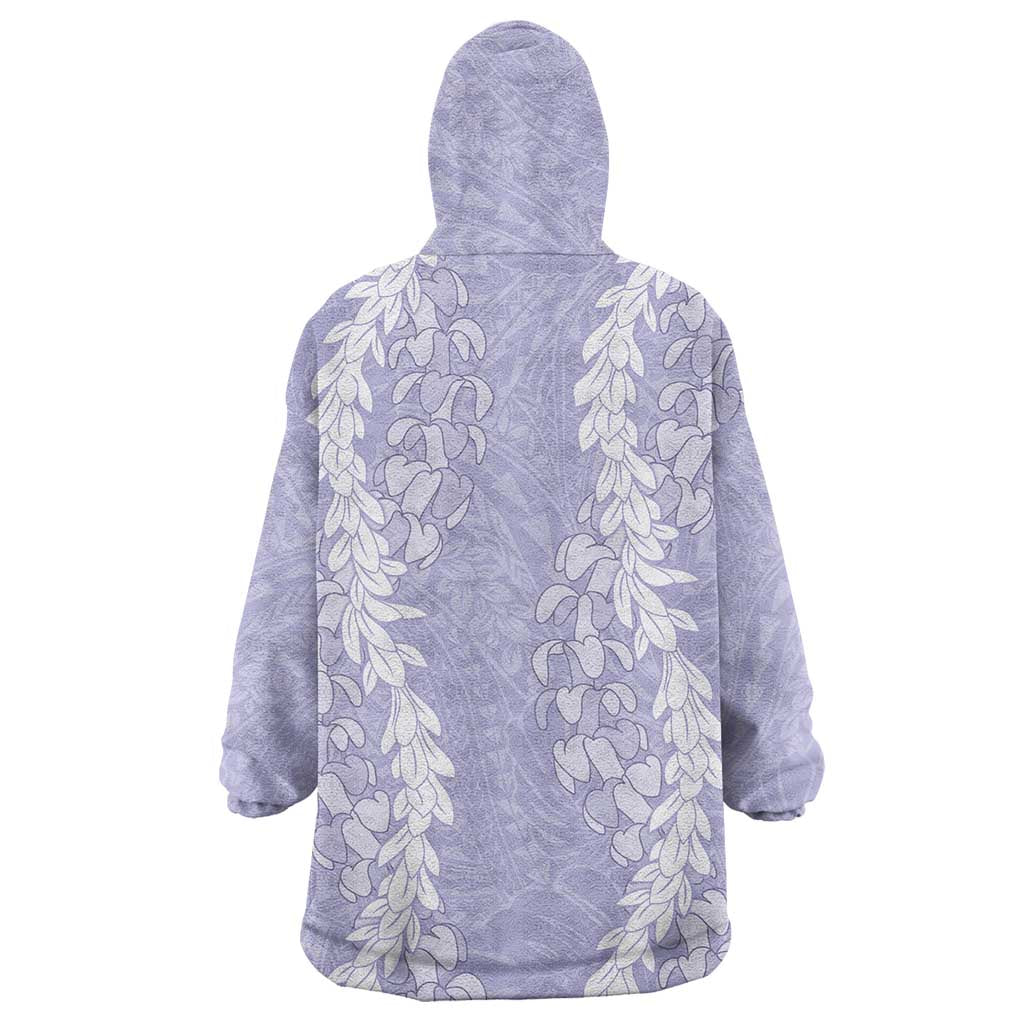 Puakenikeni and Maile Lei Wearable Blanket Hoodie Purple Double Strand Lei LT9 - Polynesian Pride