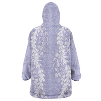 Puakenikeni and Maile Lei Wearable Blanket Hoodie Purple Double Strand Lei LT9 - Polynesian Pride
