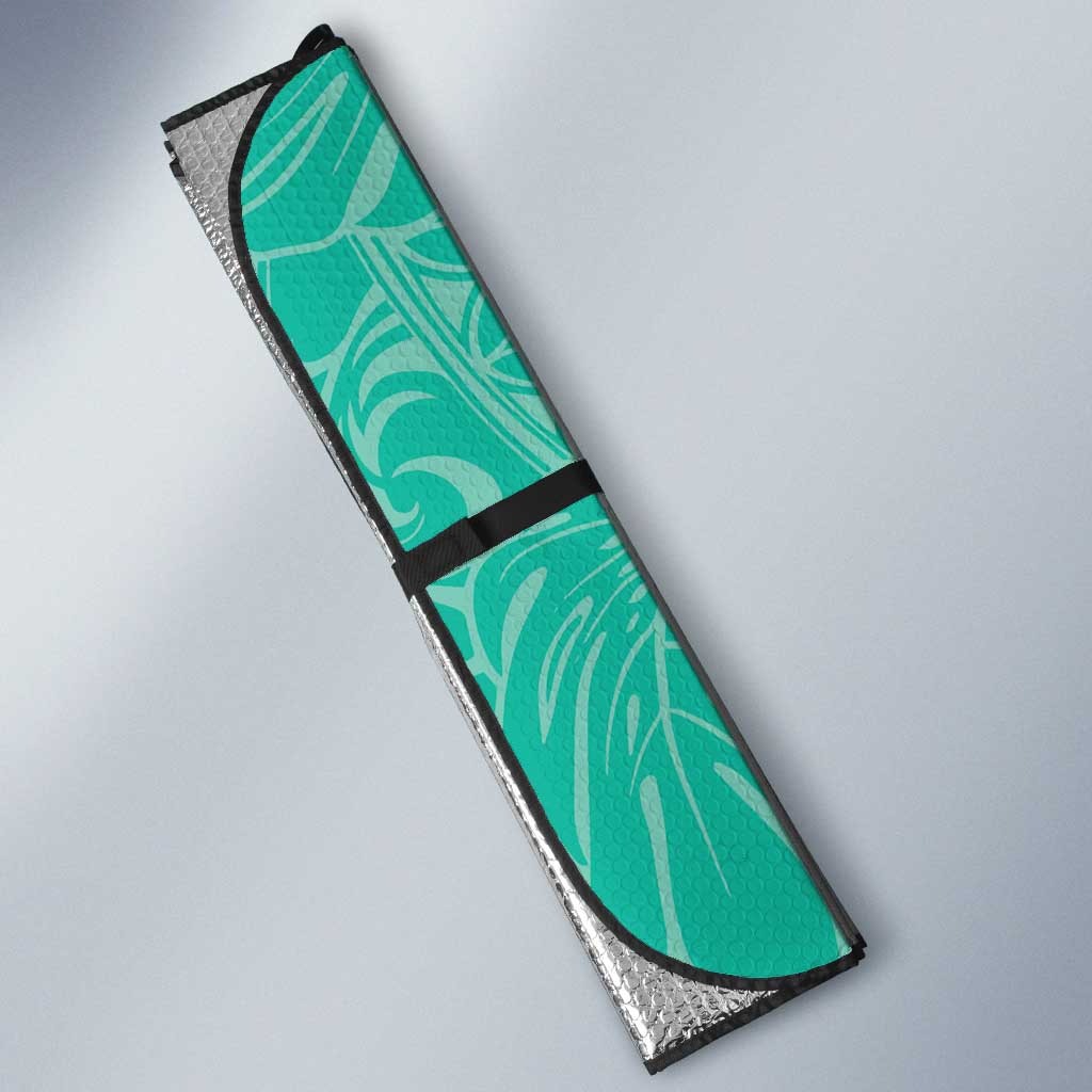Puakenikeni and Maile Lei Auto Sun Shade Sage Green Double Strand Lei - Polynesian Pride