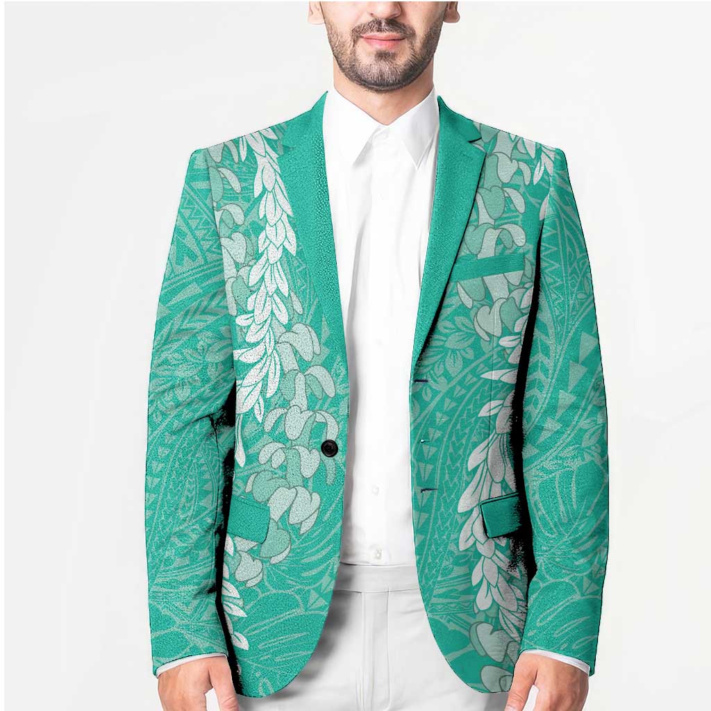 Puakenikeni and Maile Lei Blazer Sage Green Double Strand Lei - Polynesian Pride