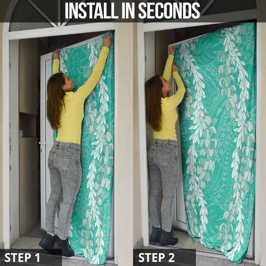 Puakenikeni and Maile Lei Door Cover Sage Green Double Strand Lei - Polynesian Pride