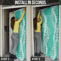 Puakenikeni and Maile Lei Door Cover Sage Green Double Strand Lei - Polynesian Pride