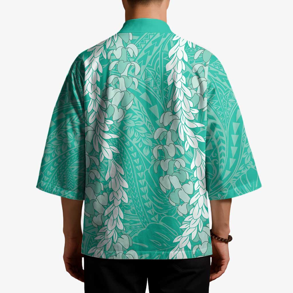 Puakenikeni and Maile Lei Kimono Sage Green Double Strand Lei - Polynesian Pride