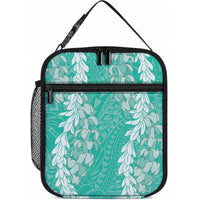 Puakenikeni and Maile Lei Lunch Bag Sage Green Double Strand Lei LT9 10.2 × 8.3 × 4.3 inch Sage Green - Polynesian Pride
