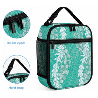 Puakenikeni and Maile Lei Lunch Bag Sage Green Double Strand Lei LT9 - Polynesian Pride