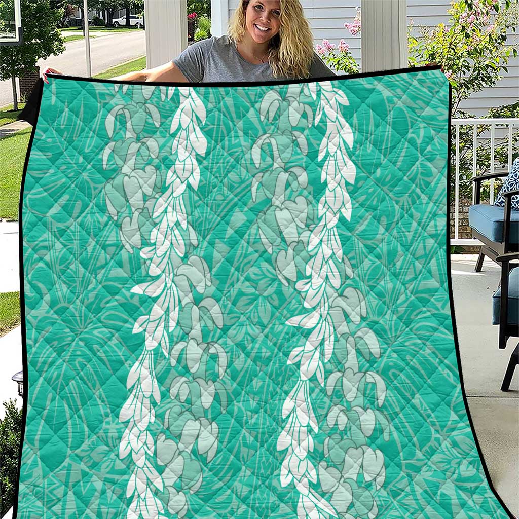 Puakenikeni and Maile Lei Quilt Sage Green Double Strand Lei LT9 Sage Green - Polynesian Pride
