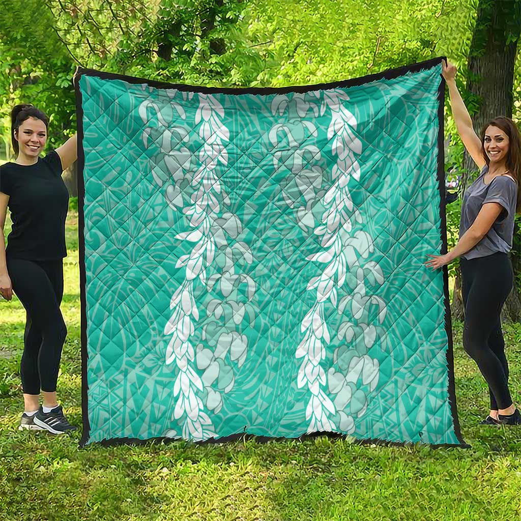 Puakenikeni and Maile Lei Quilt Sage Green Double Strand Lei LT9 - Polynesian Pride