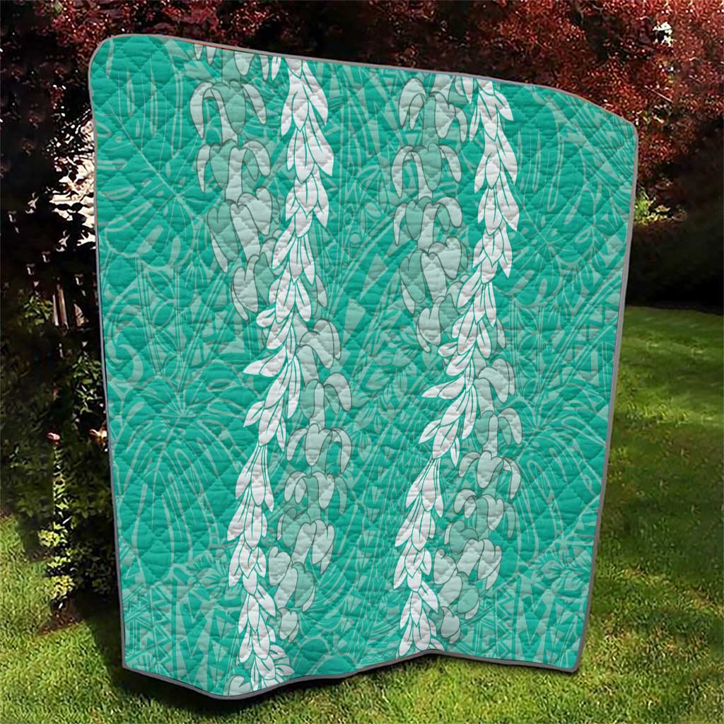 Puakenikeni and Maile Lei Quilt Sage Green Double Strand Lei LT9 - Polynesian Pride