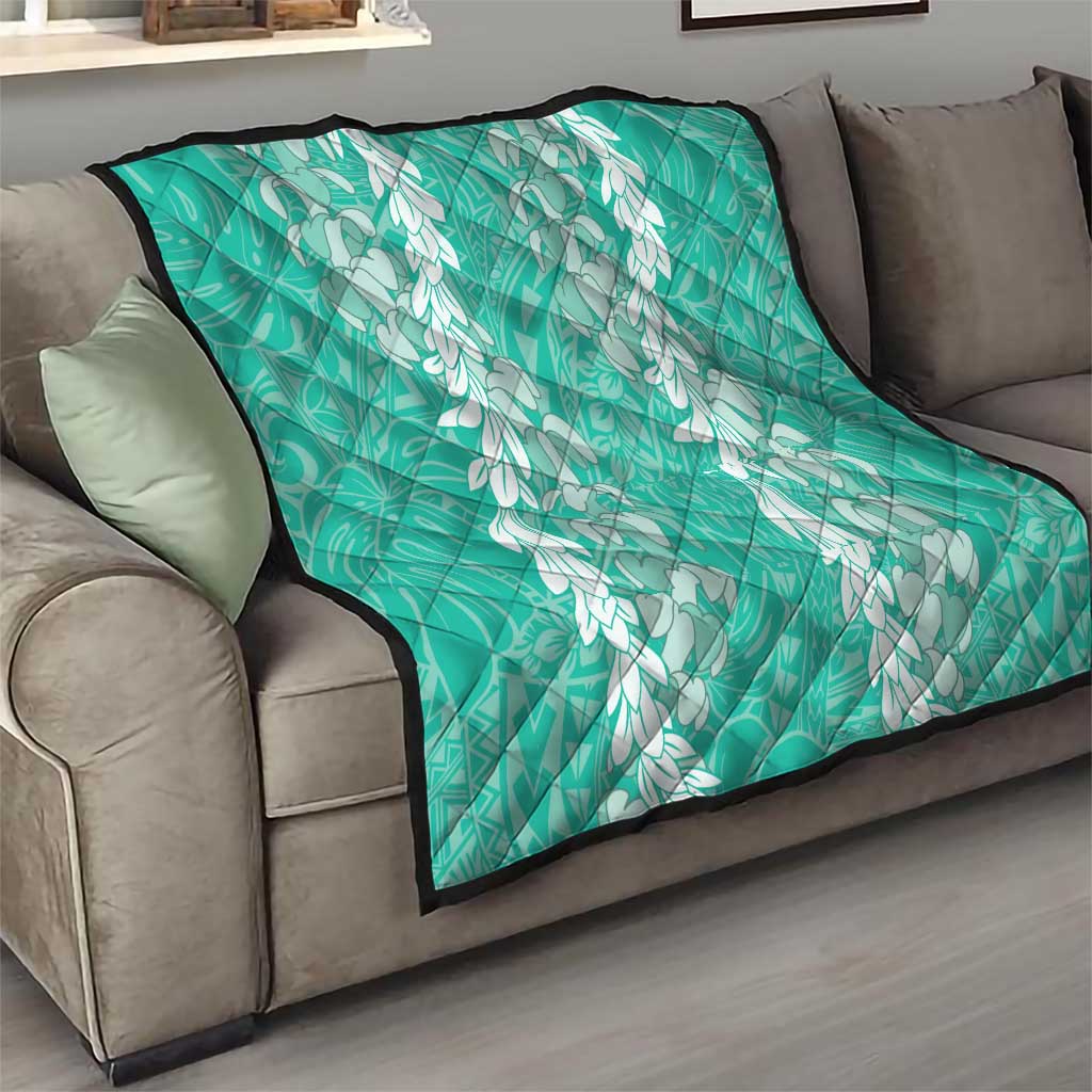Puakenikeni and Maile Lei Quilt Sage Green Double Strand Lei LT9 - Polynesian Pride
