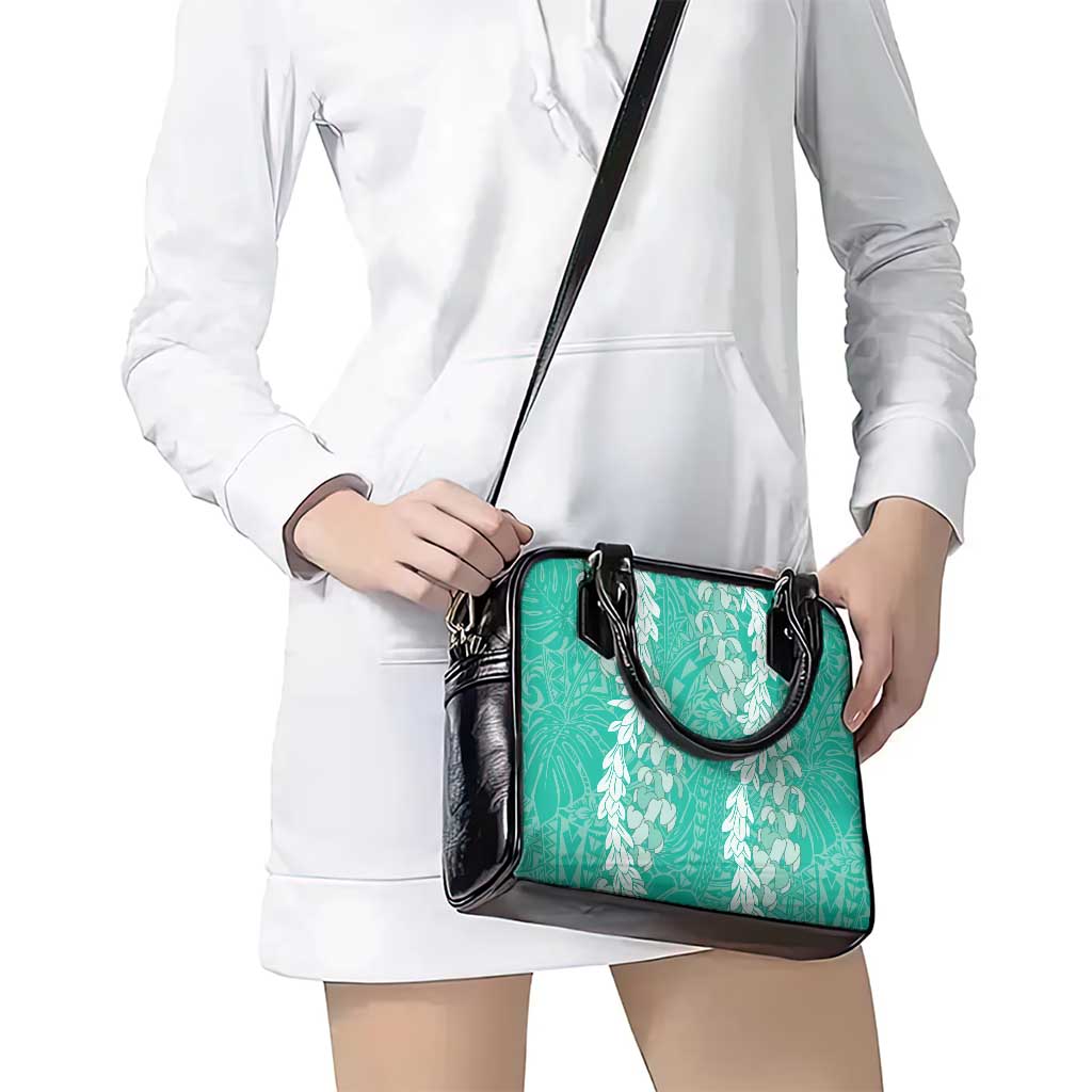 Puakenikeni and Maile Lei Shoulder Handbag Sage Green Double Strand Lei