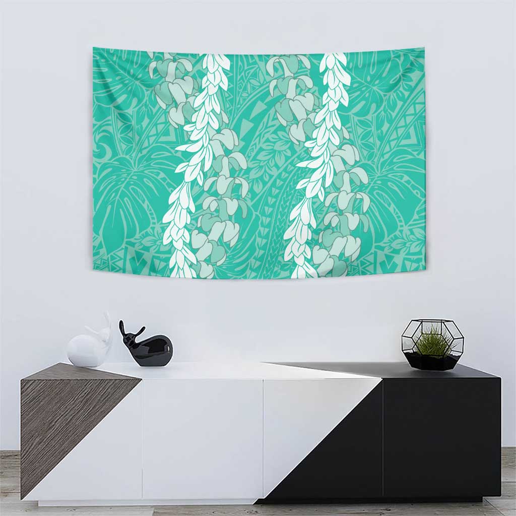 Puakenikeni and Maile Lei Tapestry Sage Green Double Strand Lei