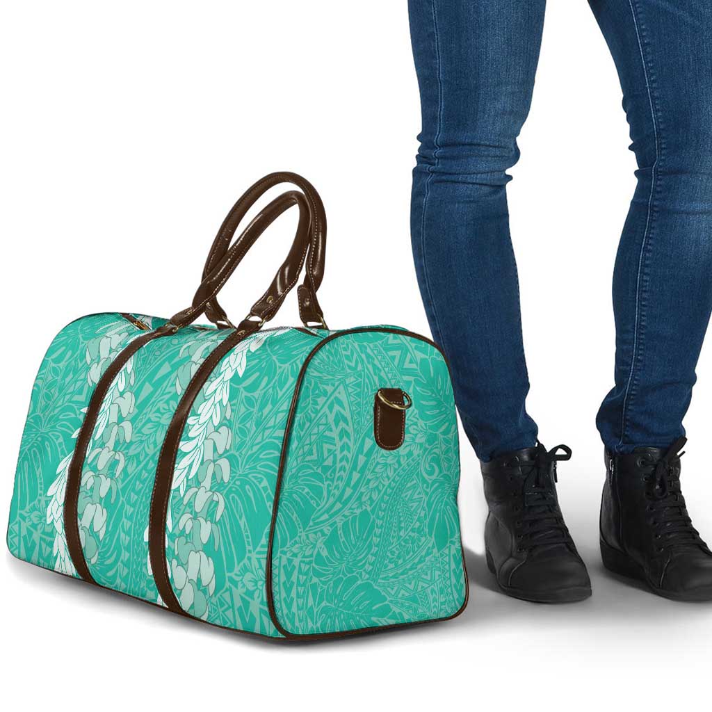 Puakenikeni and Maile Lei Travel Bag Sage Green Double Strand Lei - Polynesian Pride