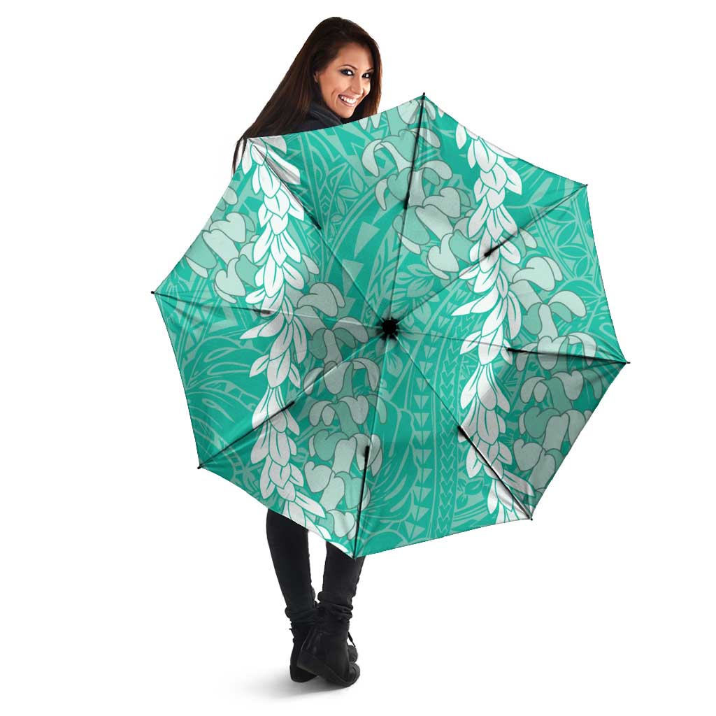 Puakenikeni and Maile Lei Umbrella Sage Green Double Strand Lei LT9 - Polynesian Pride