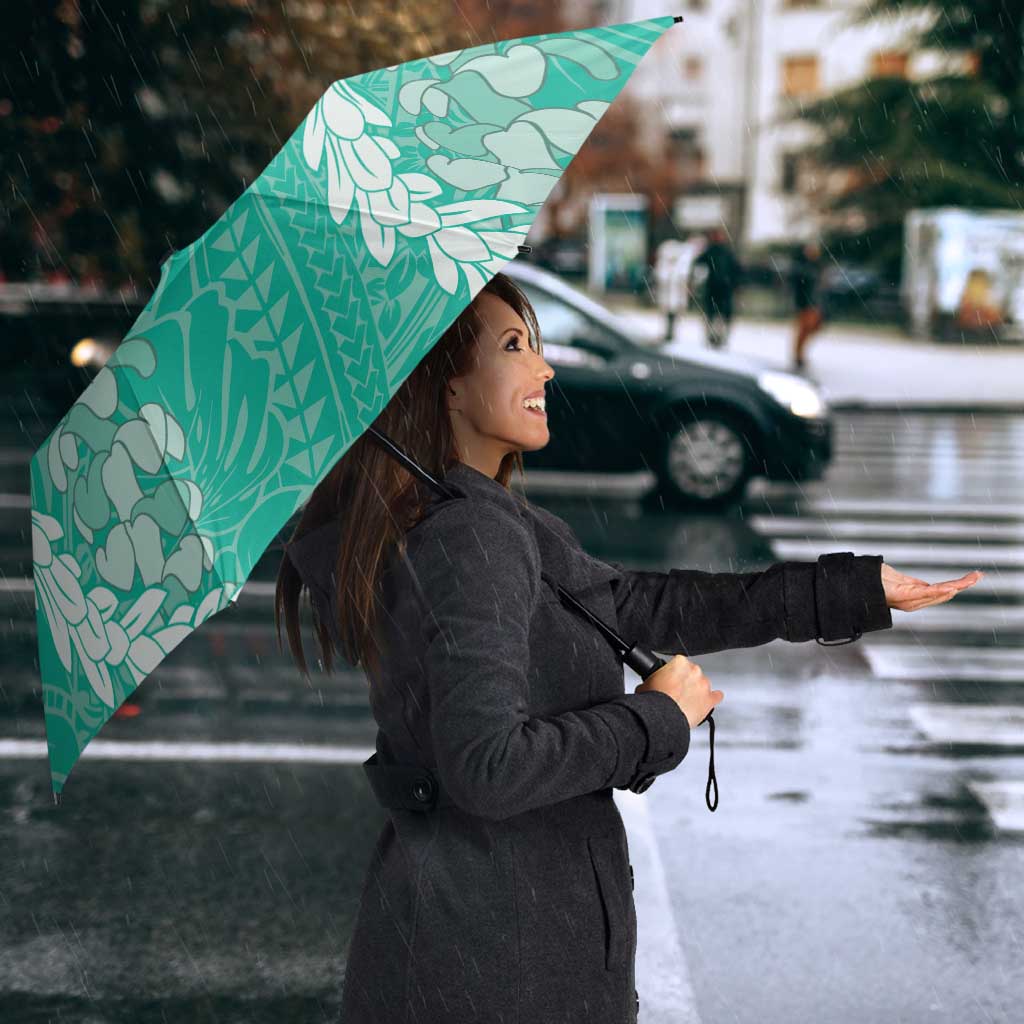 Puakenikeni and Maile Lei Umbrella Sage Green Double Strand Lei LT9 - Polynesian Pride