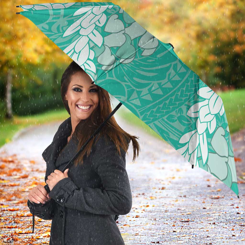 Puakenikeni and Maile Lei Umbrella Sage Green Double Strand Lei LT9 - Polynesian Pride