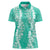 Puakenikeni and Maile Lei Women Polo Shirt Sage Green Double Strand Lei