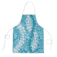 Blue Puakenikeni and Maile Lei Apron Hawaiian Style Tribal Tapa Double Strand Lei LT9 Blue - Polynesian Pride