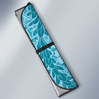 Blue Puakenikeni and Maile Lei Auto Sun Shade Hawaiian Style Tribal Tapa Double Strand Lei LT9 - Polynesian Pride