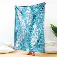 Blue Puakenikeni and Maile Lei Blanket Hawaiian Style Tribal Tapa Double Strand Lei LT9 - Polynesian Pride